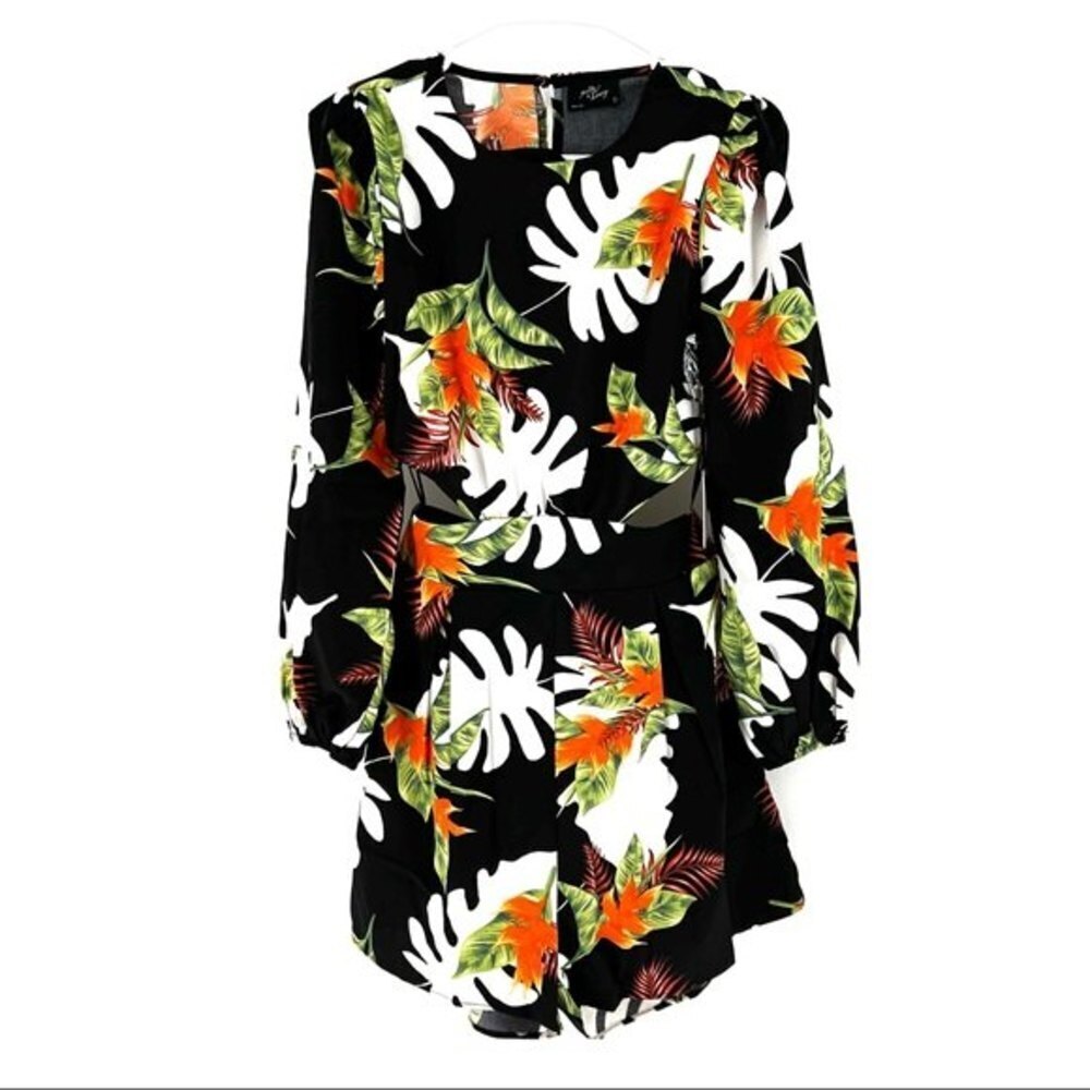 Milk & Honey Women's Tropical Print Long Sleeve Romper - Various Sizes